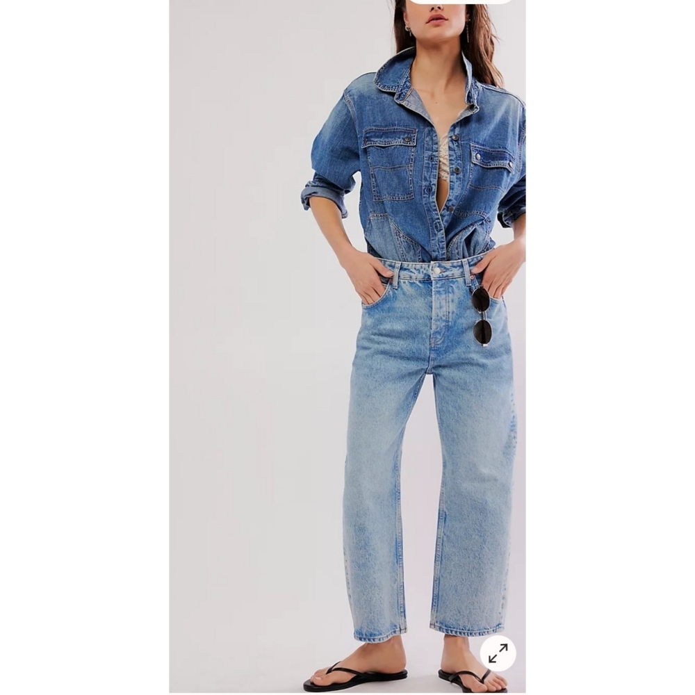 Free People We The Free Deep Trance Dropped Boyfriend Jeans Sweet Dreams 31